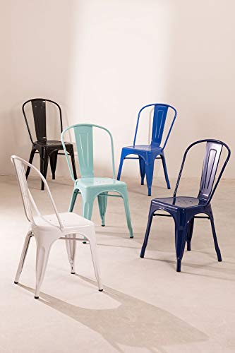 SKLUM Silla LIX Azul Isla Paraíso Comedor Estilo Industrial Acabado Brillante