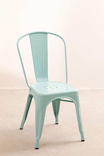 SKLUM Silla LIX Azul Isla Paraíso Comedor Estilo Industrial Acabado Brillante