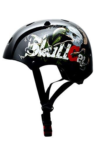 SkullCap® Kids BMX & Skate Helmet - Bicicleta Y Scooter Eléctrico, Diseño: Eagle, Talla: S