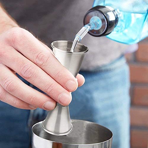 SKY FISH Vaso Medidor Cocktail Double, 1-2oz Japanesa Jigger de Acero Inoxidable 1-2 oz para Bar Medidores de Licores de Estilo Japonés Cocktail Jigger Measure para Bar y Hogar (Acero)