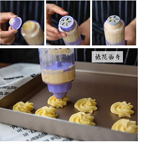 SKYLULU Moldes para Galletas, 8 Piezas de Juego de boquillas para Decorar Mantequilla, Bolsa para Exprimir Flores, Utensilios para Hornear