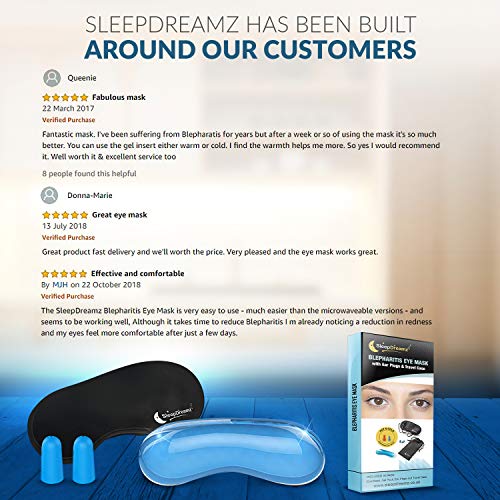 SleepDreamz Antifaz para dormir y antifaz gel - diseñado para aliviar la blefaritis, los ojos secos y otras molestias oculares - Líder en el mercado antifaz dormir y antifaz gel frio!