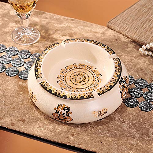 Slivy Cerámica de Mesa Cenicero Cenicero de Cigarrillos Vintage Europeos for la Cubierta Uso en Exteriores, Hielo Grieta Porcelana Fumadores Cenicero for Home Hotel Restaurante Oficina Decoración