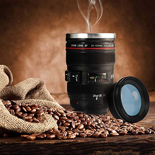 SLOSH Taza Cafe para Llevar Taza Camara Objetivo Lente Acero Inoxidable