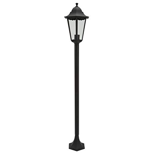 Smartwares 10.009.16 Farol clásico, aluminio/cristal, Negro, 1.25 m