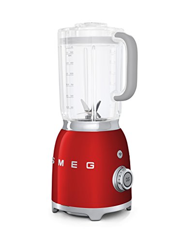 SMEG Batidora BLF01RDEU, 800 W, 0.45 litros, Metal, plástico, 4 Velocidades, rojo