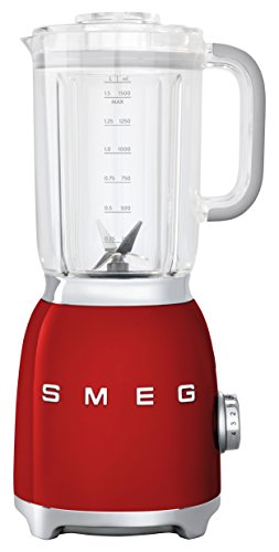 SMEG Batidora BLF01RDEU, 800 W, 0.45 litros, Metal, plástico, 4 Velocidades, rojo