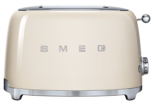 SMEG Tostador TSF01CREU, 950 W, Acero Inoxidable, 2 Ranuras, Crema