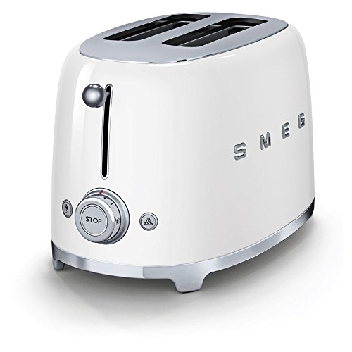 SMEG Tostador TSF01WHEU, 950 W, Acero, De plástico, 2 Ranuras, Blanco