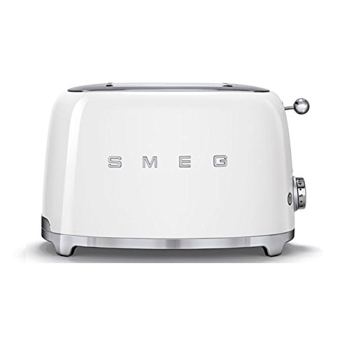 SMEG Tostador TSF01WHEU, 950 W, Acero, De plástico, 2 Ranuras, Blanco
