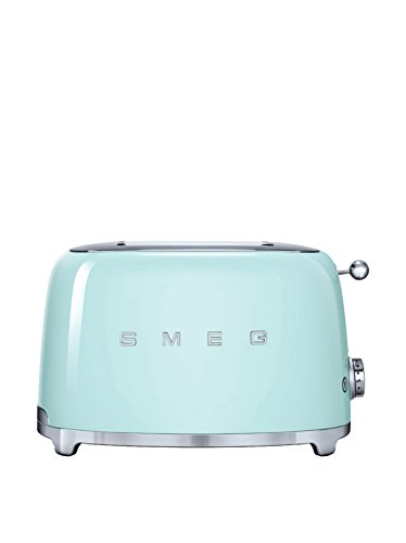 SMEG Tostador TSF02PGEU, 1500 W, Acero Inoxidable, 4 Ranuras, Verde Pastel