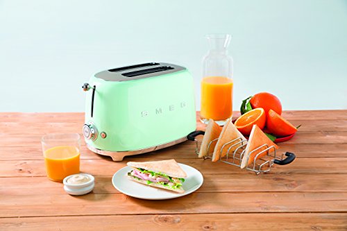 Smeg TSF01PGEU - Tostador (2 rebanada(s), Acero inoxidable, 950 W, 220 - 240, 50/60, 310 mm), Verde (Pastel green)