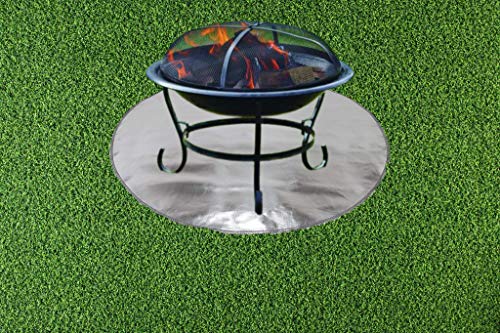 Smose - Alfombrilla para parrilla y hoguera (24 pulgadas), protector para chimenea de leña, hoguera de gas, parrilla de carbón, ahumador, patio al aire libre y hierba de alto calor radiante