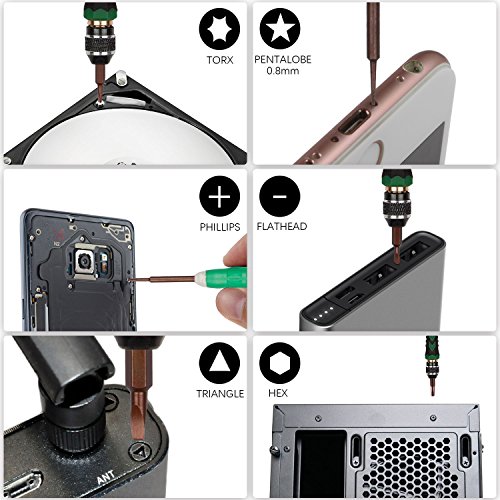 Smraza 38 en 1 Juego Destornilladores de Precision Magnético Kit Herramientas Pinzas Pry Ventosa para iphone, iPad, Tabletas, Laptop, PC, Teléfonos Móviles y Otros Dispositivos Electrónicos
