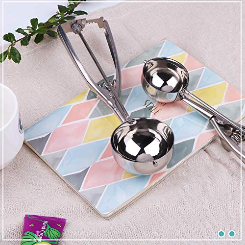 Smyidel Cuchara para Helado - 3 Pcs Inoxidable Cuchara para Helado Fabricante de Bolas de Hielo, Galleta, Masa, Bolas de Carne, Platos de Arroz, Cuchara para Helado (1)