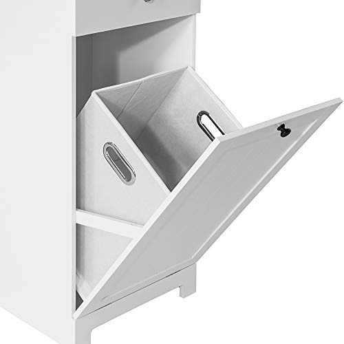 SoBuy BZR21-W Cesto para Ropa Sucia,Amario para Baño,40x38x90 cm, ES