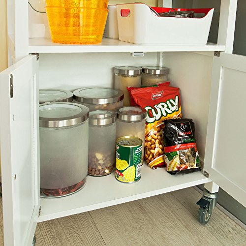 SoBuy® Carrito de servir, estantería de cocina, carrito de cocina móvil, FKW22-WN,ES