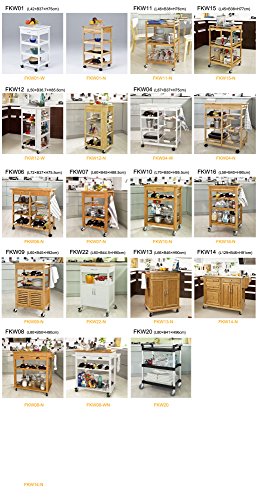 SoBuy® Carrito de servir, estantería de cocina, carrito de cocina móvil, FKW22-WN,ES