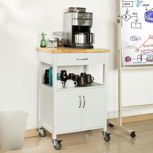 SoBuy® Carrito de servir, estantería de cocina, carrito de cocina móvil, FKW22-WN,ES