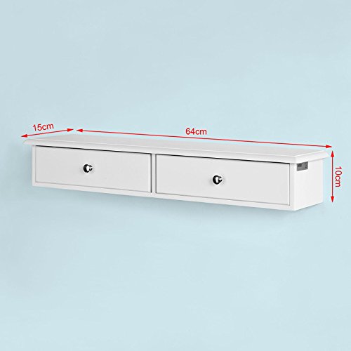 SoBuy FRG43-W,Estantes de pared, Armario suspendido, Estanteria para trasteros, de MDF, blanco,ES
