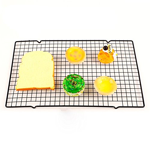 SODIAL 1 Pieza de Estante de enfriamiento Antiadherente de Acero Carbono Rejilla de enfriamiento Bandeja de Hornear para Bizcocho Galleta Pie Pan Tarta