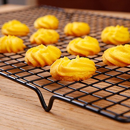 SODIAL 1 Pieza de Estante de enfriamiento Antiadherente de Acero Carbono Rejilla de enfriamiento Bandeja de Hornear para Bizcocho Galleta Pie Pan Tarta