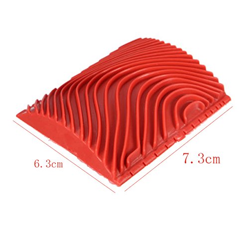 SODIAL 2 unids Grano de Madera grano de Goma Patin Pintura Efectos DIY Decoracion de La Pared herramientas