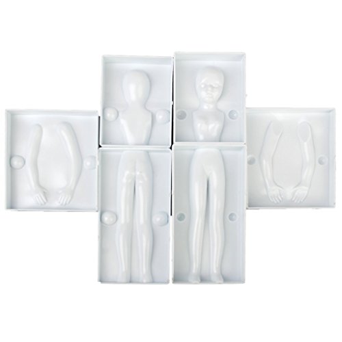 SODIAL 6pzs 3d Partes de figura del cuerpo de mujer Molde de pastel fondant decoracion del arte de azucar