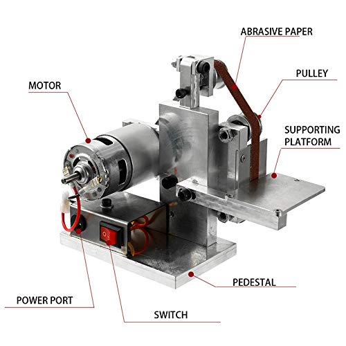 SODIAL Amoladora Multifuncional Mini Lijadora De Correa EléCtrica DIY MáQuina De Pulir Pulido Cortador Afilador De Bordes Lijadora De Cinta