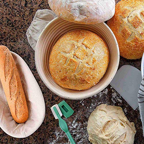 SODIAL Canasta de Pan en Conserva de 6 Piezas Raspador de Pan de Pan de Masa Fermentada Ovalado, la EleccióN Pan Casero Artesanal con Principiantes de Masa Fermentada