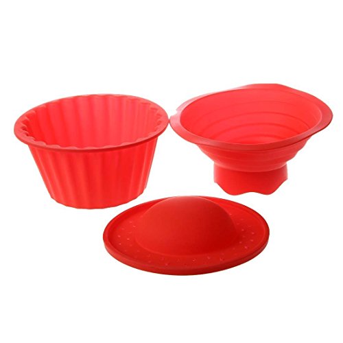 SODIAL(R) 3pcs Jumbo silicona gigante Big Top torta de cumpleanos torta de la taza del molde de silicona de cocina Hornear Jumbo Hacedor gigante Big Top Cupcake de cumpleanos torta de la taza Hornear Hornear Moldes Hacedor