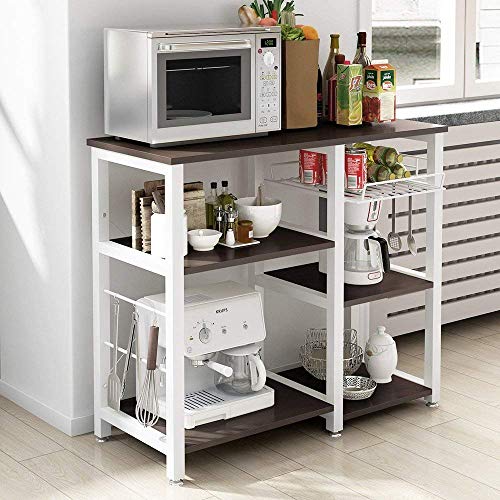 soges Estante de Cocina Estante de Horno microondas, Multi-función Utensilios de Cocina Estantes de Almacenamiento Negro W5S-SCH-SF