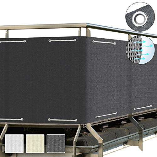 Sol Royal Protección Visual SolVision HB2 HDPE Pantalla Opaca 500x90 cm Antracita balcón privacidad con Ojales Cuerdas