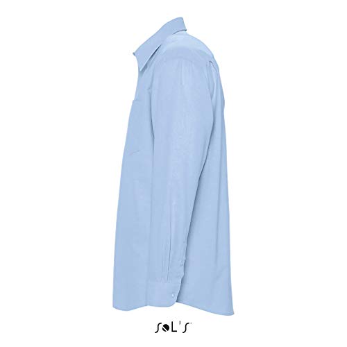 Sol 's Hombre de Oxford Manga Larga Camisa Boston Sky Blue, Hombre, Azul, Extra-Large