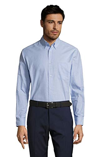 Sol 's Hombre de Oxford Manga Larga Camisa Boston Sky Blue, Hombre, Azul, Extra-Large