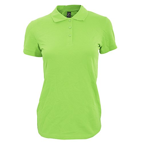 SOLS Polo de Manga Corta para Mujer (Grande (L)/Carbón Moteado)
