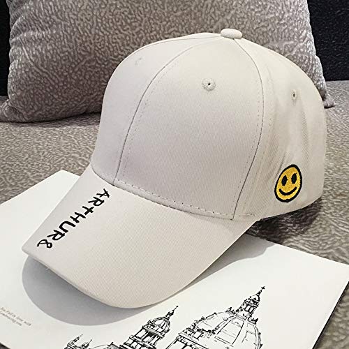 Sombrero Femenino Marea de Primavera y Verano Gorra de béisbol Coreana Salvaje Marca de Marea Masculina Estudiante Calle Gorra de sombrilla Gorra de Cara Sonriente