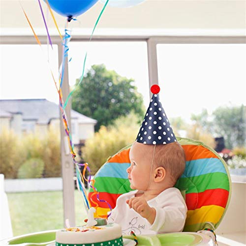 Sombreros de Papel del Fiesta de Cumpleaños, Gorros Forma Cónica con Poms, Tapa de Corona de Varios Color y Tamaños Para Los Cabritos y Los Adultos, Favores de la Fiesta