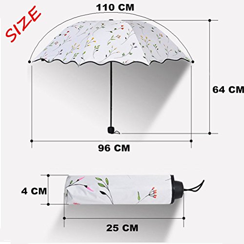 Sombrilla Paraguas Damas Sombrillas Triple Plegables Verano Prueba de Sol Paraguas Protección UV Begonia Sombrilla Ligero Rosa a Prueba de Viento 8 Huesos para Mujeres (Morado)