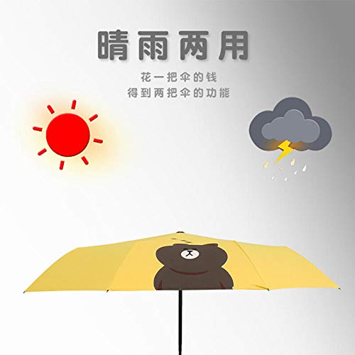 Sombrilla Paraguas Paraguas Paraguas automático Paraguas plegable Hombres y mujeres estudiantes Lluvia y lluvia de doble uso Paraguas protector solar Parrilla negra Modelos automáticos - (engrosamien