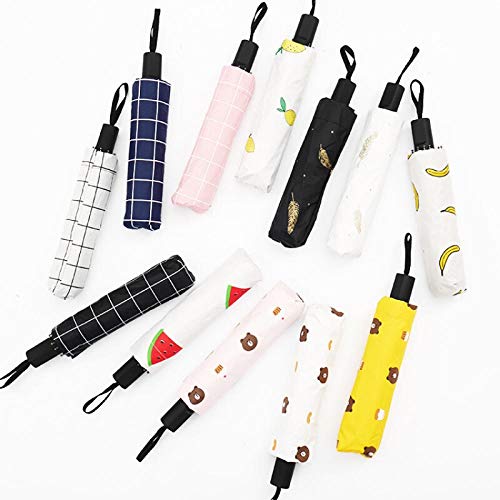 Sombrilla Paraguas Paraguas Paraguas automático Paraguas plegable Hombres y mujeres estudiantes Lluvia y lluvia de doble uso Paraguas protector solar Parrilla negra Modelos automáticos - (engrosamien