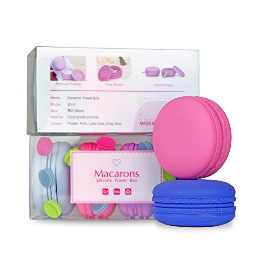 Songlela Silicona Cosmética Contenedores Tarro de Crema con Tapas Selladas, Libre de BPA para Aceites Esenciales de Viaje Cosméticos Polvos Cremas Pomadas Grasa Pequeño Recipiente - 20 ml, 4 Pedazos