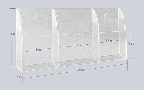 Soporte De Control Remoto De Pared Grande Organizador De Oficina Soporte Para Teléfono Móvil Para SPA Sala De Conferencias Accesorios De Habitación De Hotel 3 Compartimentos Transparentes