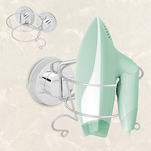 Soporte de Secador Pelo de Acero Inoxidable con Dos Ventosas Montaje en Pared para Baño