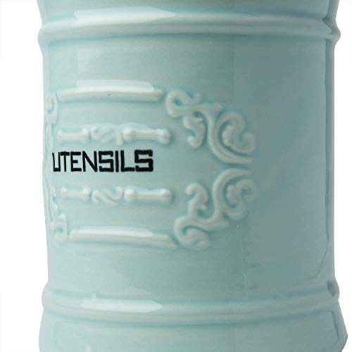 Soporte De Utensilios De Cerámica Azul Francesa -EstanteDe Utensilios De Cocina
