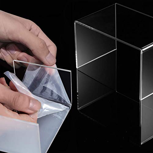 Soportes de exhibición de acrílico transparente, 2 juegos de 3 estantes de exhibición para figuras, buffets, cupcakes y soportes de exhibición de joyería, con película protectora pegajosa