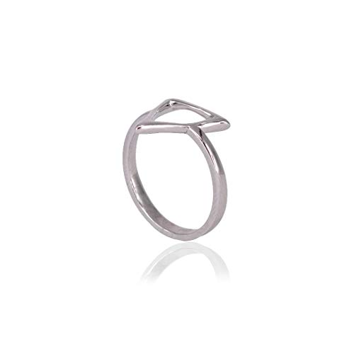 Sortija de plata rodiada con triángulo equilatero. Talla 56