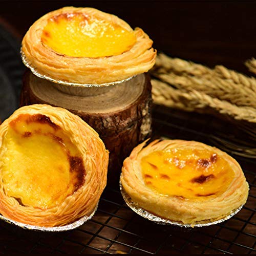 Sortim 250 Piezas Huevo Pastel Moldes Cupcake Tarta Galleta Tartaleta Cajas de Lata Tazas Moldes Metalizado Tarta Desechable Redondo Horneado Metalizado Bandejas Tin-Jam Pastel Pastel Barbacoa Fundas