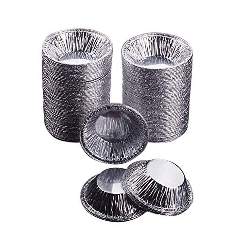 Sortim 250 Piezas Huevo Pastel Moldes Cupcake Tarta Galleta Tartaleta Cajas de Lata Tazas Moldes Metalizado Tarta Desechable Redondo Horneado Metalizado Bandejas Tin-Jam Pastel Pastel Barbacoa Fundas
