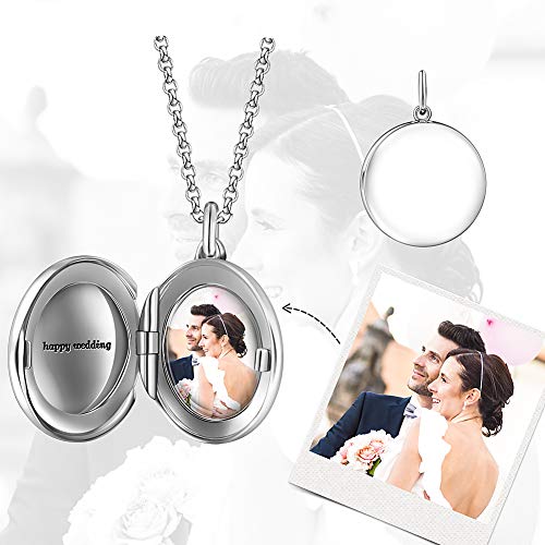 SOUFEEL Collares Foto Plata Mujer Colgante de Guardapelo Personalizado Regalo Cumpleano Navidad Reyes